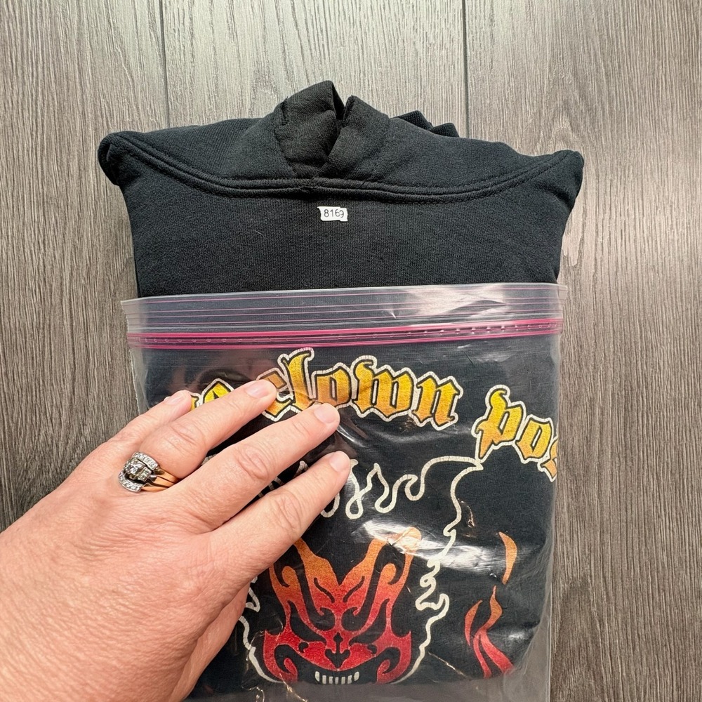 Vintage 2002 Insane Clown Posse ICP The Wraith Joker Card Hoodie Black Large - Picture 9 of 9
